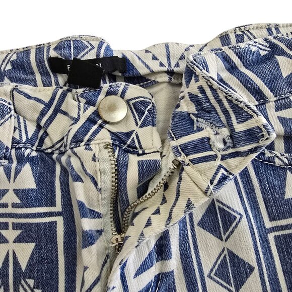 Forever 21 Blue and White Aztec Pattern Short Shorts Size 27 - Picture 8 of 8